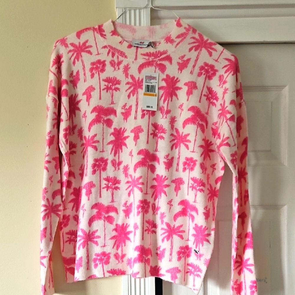 Pink Palm Tree Sweater